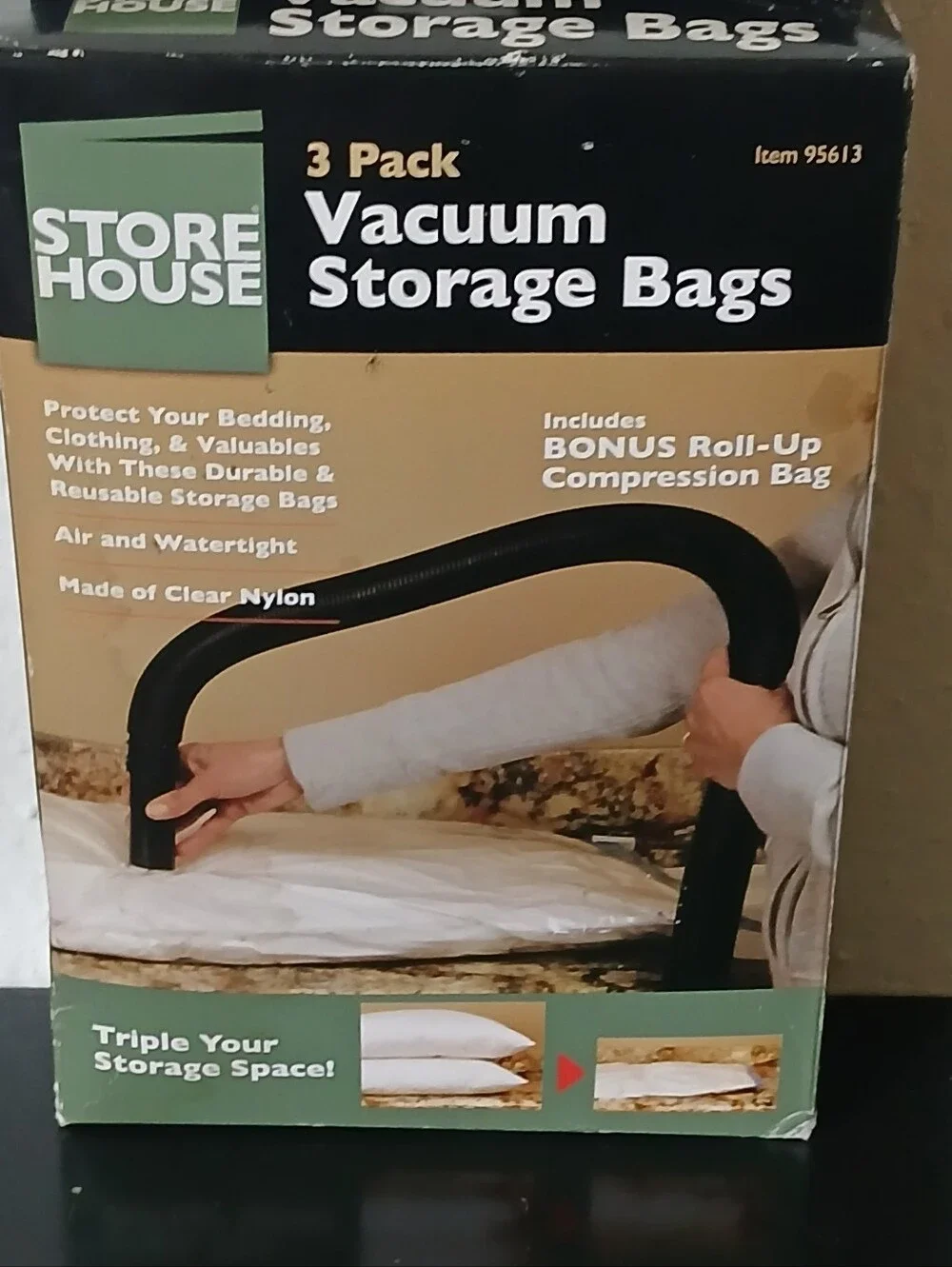 Storehouse Clear Vacuum Storage Bags - 3 Pack, Clear